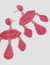Woven Raffia Drop Earrings, , large