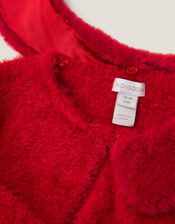 Baby Detachable Collar Fuzzy Cardigan, Red (RED), large