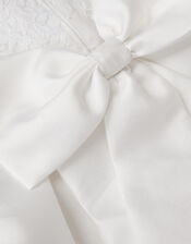 Lola Bow Lace Trim Dress, White (WHITE), large