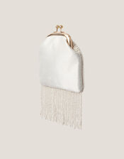 Flower Beaded Tassel Bag, , large