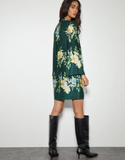 Clemmie Floral Print Tunic, Green (DARK GREEN), large