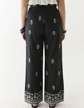 Maison Hotel Lolo Floral Straight-Leg Trousers, Black (BLACK), large