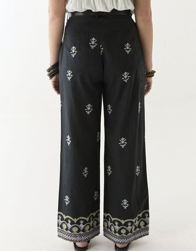 Maison Hotel Lolo Floral Straight-Leg Trousers, Black (BLACK), large