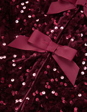 Velvet Sequin Bow Jacket, Red (BURGUNDY), large