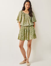 Ania Abstract Batik Print Shorts, Green (GREEN), large