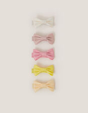 5-Pack Mini Bow Hair Clips, Yellow (YELLOW), large