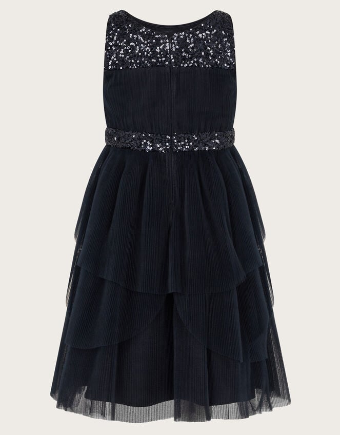 Abbey Sequin Pleated Tulle Dress, Blue (NAVY), large