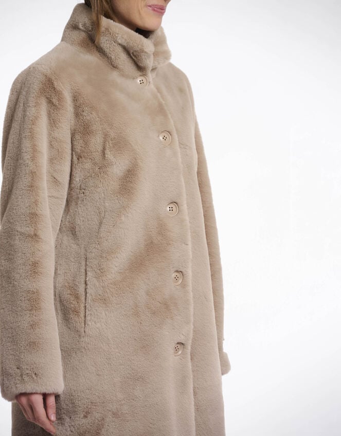 Rino & Pelle Nonna Faux Fur Teddy Coat, Camel (OATMEAL), large