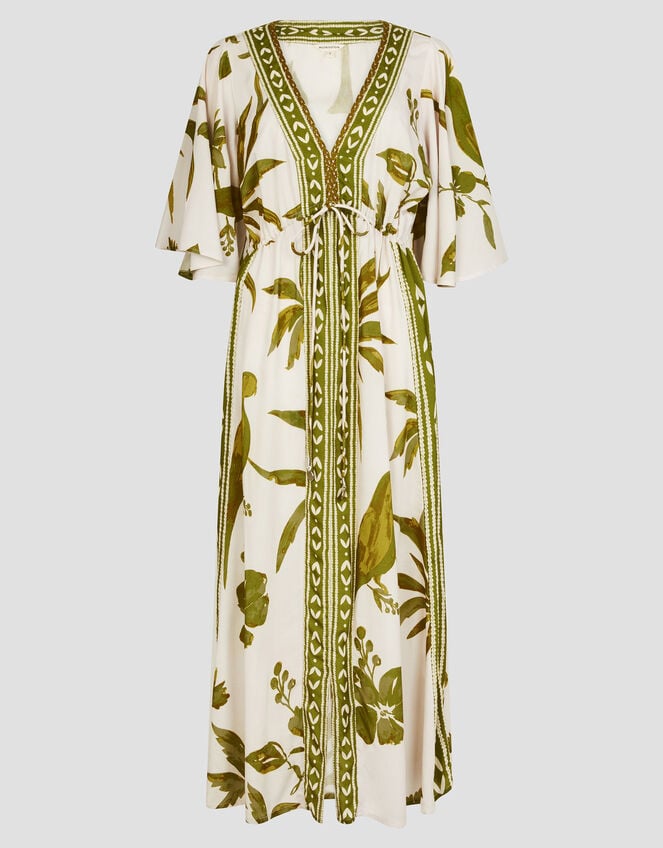 Isla Tropical Print Maxi Dress, Green (GREEN), large