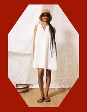 FRNCH Natalie Sleeveless Mini Dress, White (WHITE), large