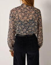 Maison Hotel Corina Floral Blouse, Teal (TEAL), large