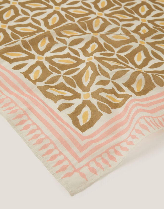 Elma Square Floral Print Scarf, , large