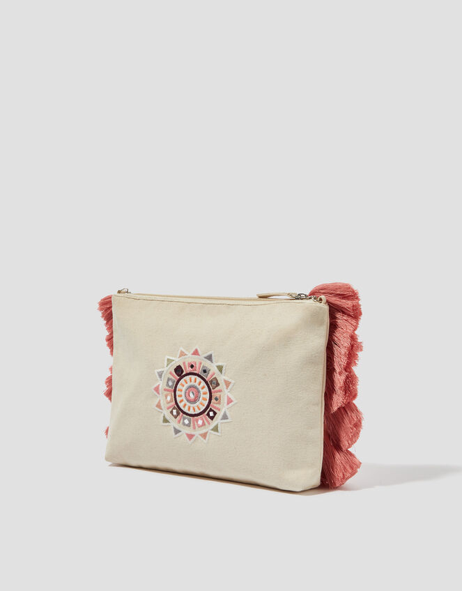 Rose Embellished Tassel Crossbody Bag, , large