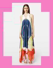 Scotch & Soda Foulard Abstract Halter Midi Dress, Multi (MULTI), large