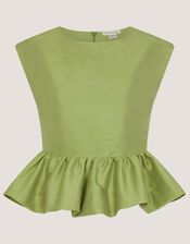 Dahlia Sleeveless Peplum Top, Green (PALE GREEN), large