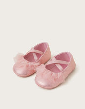 Baby Ruffle Flats and Bow Headband Set, Pink (PINK), large