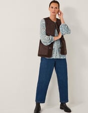 Teri Faux Shearling Duffle Gilet, Brown (CHOCOLATE), large