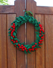 Fiona Walker Felt Berry & Leaves Christmas Wreath, , large