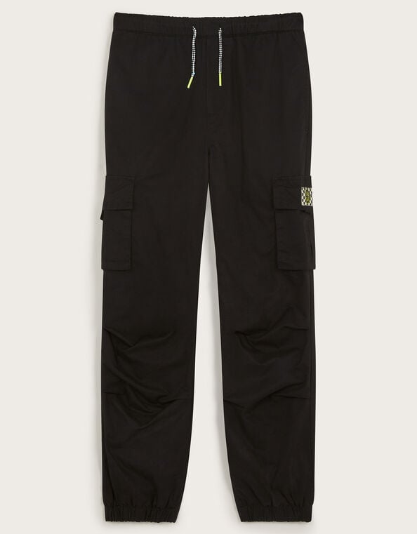 Jersey Lined Cargo Trousers, Black (BLACK), large