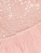 Asymmetrical Sequin Tulle Party Dress, Pink (PINK), large