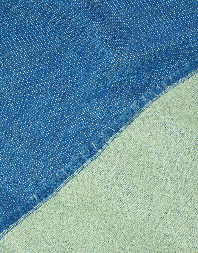 Lila Two-Tone Scarf, Blue (BLUE), large