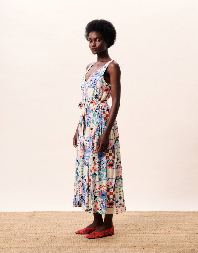 FRNCH Consordia Tile Print Midi Dress, Multi (MULTI), large