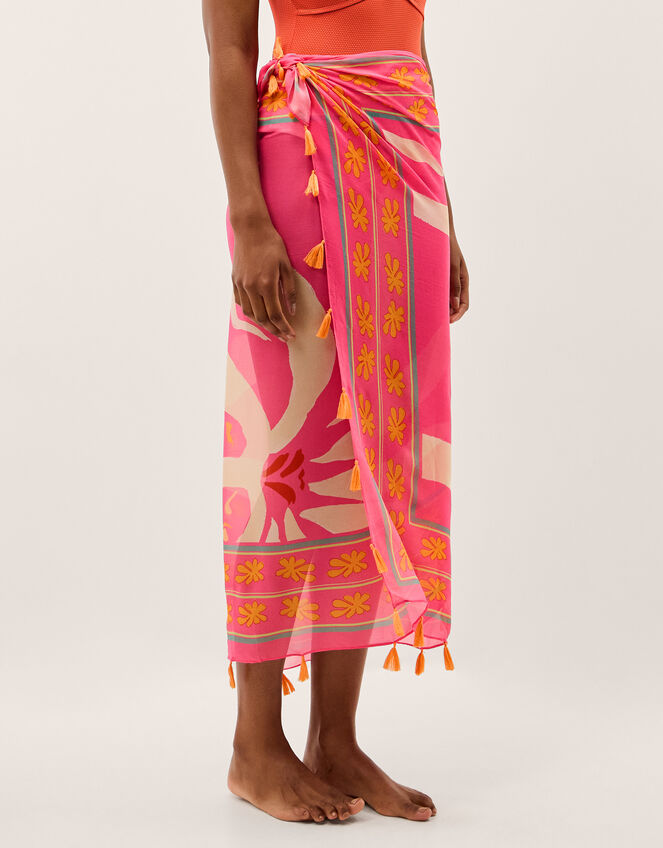 Paloma Palm Print Sarong, , large