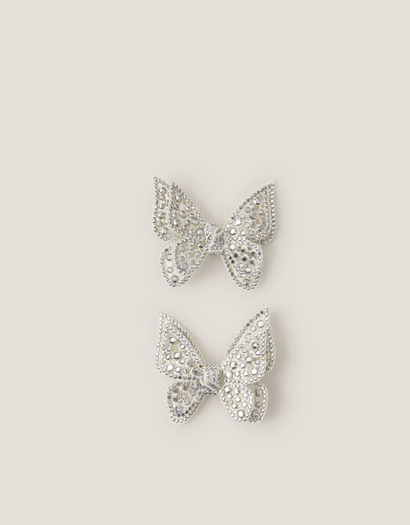 2-Pack Rhinestone Butterfly Hair Clips, , large