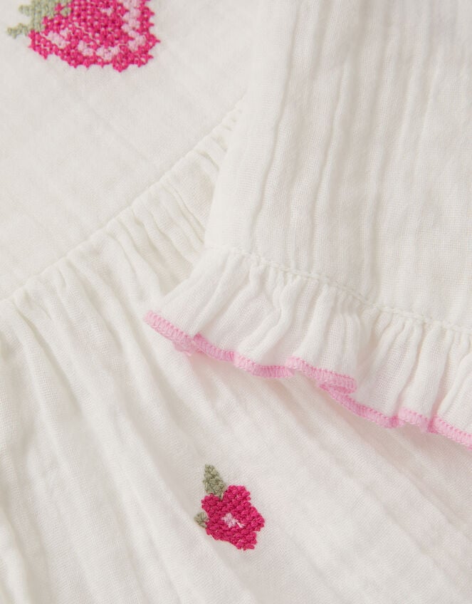 Baby Strawberry Top & Shorts Set, White (WHITE), large
