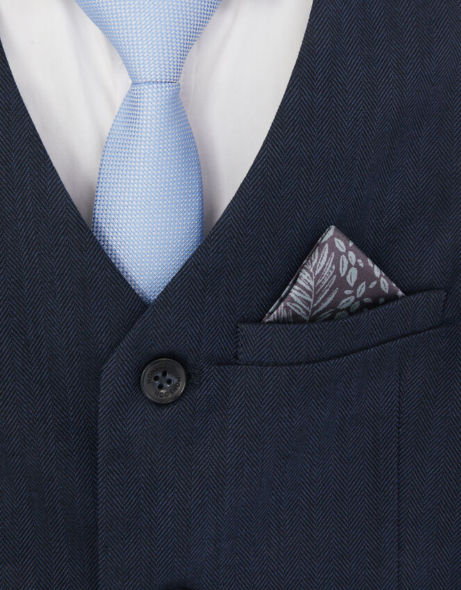 Harry 4-Piece Herringbone Suit with Tie, Blue (NAVY), large