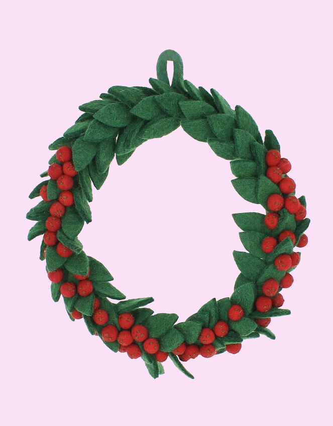 Fiona Walker Felt Berry & Leaves Christmas Wreath, , large