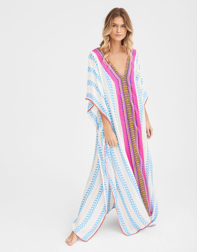 Pitusa Hand-Loomed Geometric Maxi Kaftan, , large