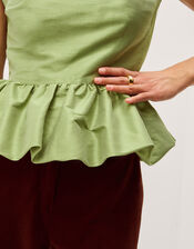 Dahlia Sleeveless Peplum Top, Green (PALE GREEN), large