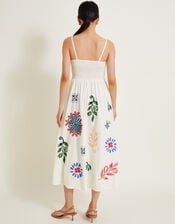 Polly Embroidered Dress, White (WHITE), large