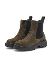 Woden Aya Suede Boots, Green (OLIVE), large