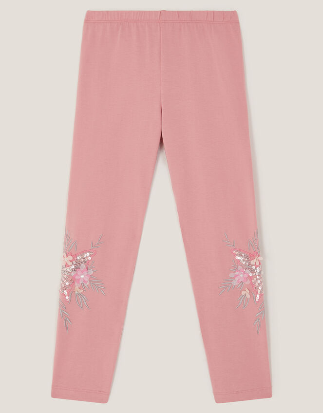 Butterfly Embellished Leggings, Pink (PINK), large
