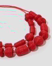 Chunky Woven Beaded Necklace, , large