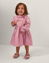 Baby Felicity Embroidered Corduroy Dress, Pink (PINK), large