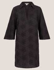 Harika Embroidered Mini Shirt Dress, Black (BLACK), large