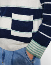 Sutton Stripe Jumper, Blue (NAVY), large