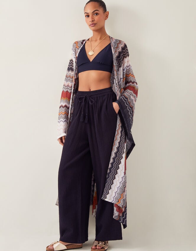 Ava Zigzag Stripe Beach Cover-Up, Natural (NEUTRAL), large