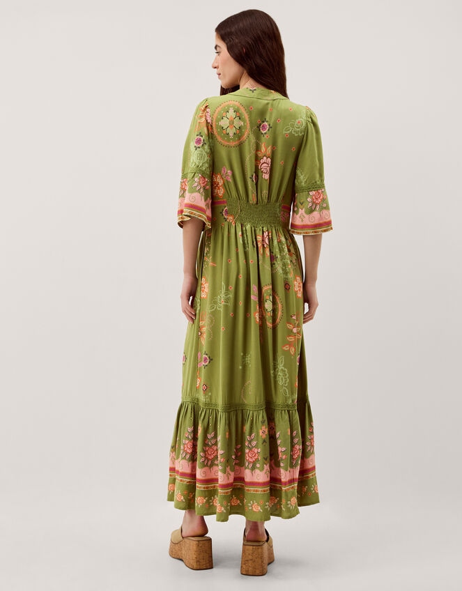 Eline Floral Print Maxi Dress, Green (GREEN), large