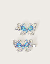 2-Pack Gemstone Butterfly Hair Clips, , large