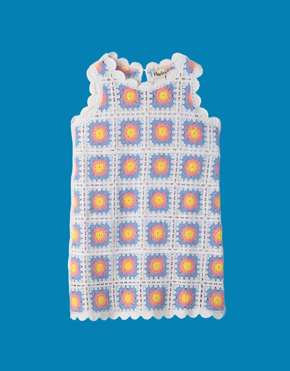 Hatley Buttercup Crochet Vest, Blue (BLUE), large