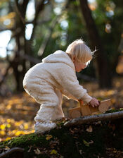 Little Green Radicals Sherpa Snug As A Bug Suit, Cream (CREAM), large