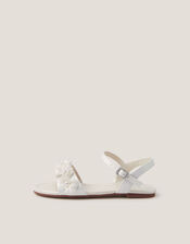 Pearl Flower Sandals, Ivory (IVORY), large
