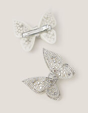2-Pack Rhinestone Butterfly Hair Clips, , large