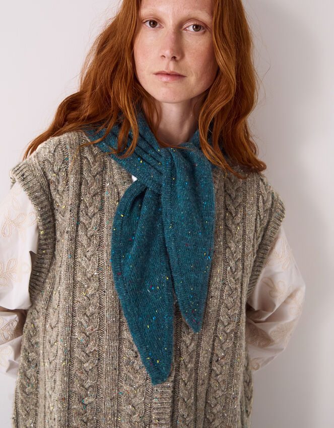 East Keya Wool Blend Cable Knit Waistcoat, Natural (NATURAL), large