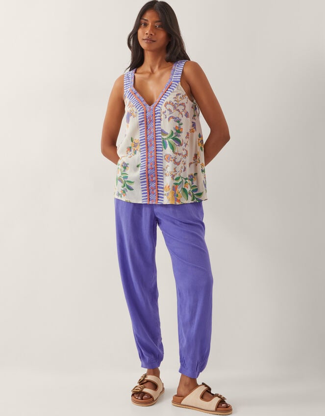 Kaia Floral Print Cami Top, Ivory (IVORY), large