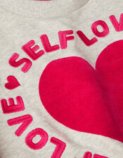 Self Love Graphic Sweatshirt, Grey (GREY), large